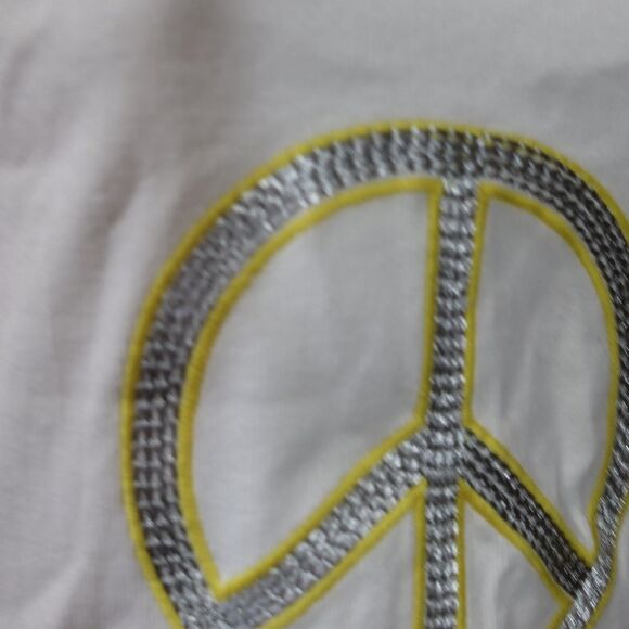 INC International Concepts Vintage 90s Peace Sign Embroidered Tank Top White LG - Picture 6 of 10